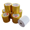 Rollos de papel t&eacute;rmico de embalaje de papel dorado 80c80mm con embalaje individual